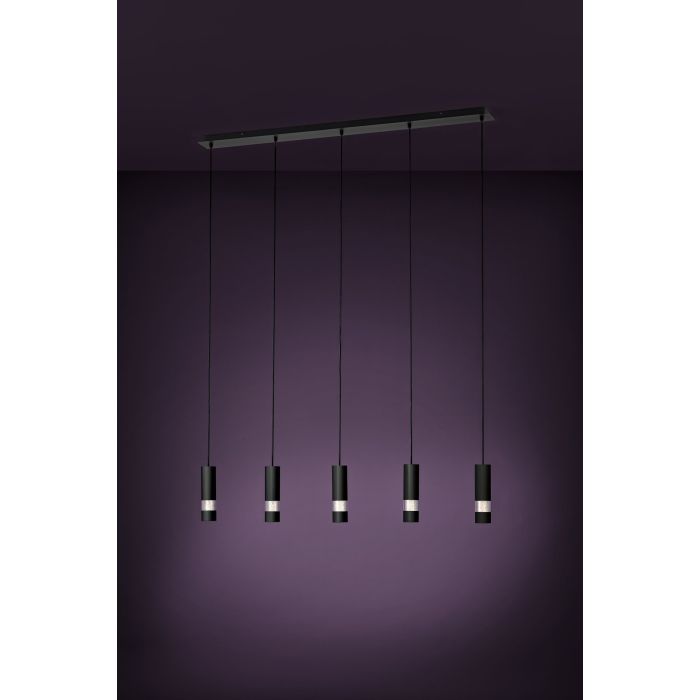 Eglo Bernabeta Μοντέρνο Κρεμαστό Φωτιστικό Πολύφωτο για 5 Λαμπτήρες GU10 σε Μαύρο Χρώμα 39706